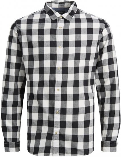 Jack & Jones Gingham L/S Shirt Whisper White - Srajce - Moške srajce za Močnejše Postave