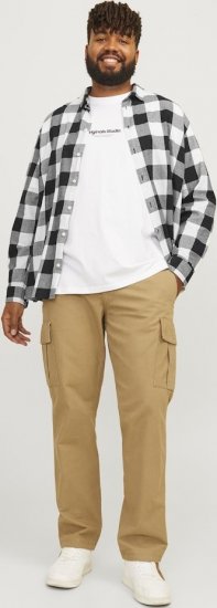 Jack & Jones Gingham L/S Shirt Whisper White - Srajce - Moške srajce za Močnejše Postave