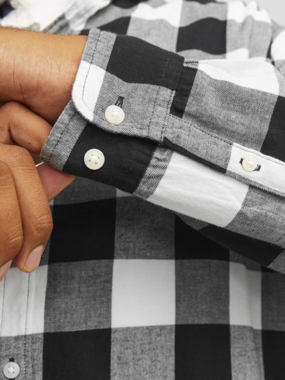 Jack & Jones Gingham L/S Shirt Whisper White - Srajce - Moške srajce za Močnejše Postave