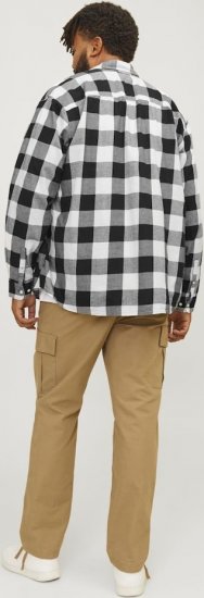 Jack & Jones Gingham L/S Shirt Whisper White - Srajce - Moške srajce za Močnejše Postave