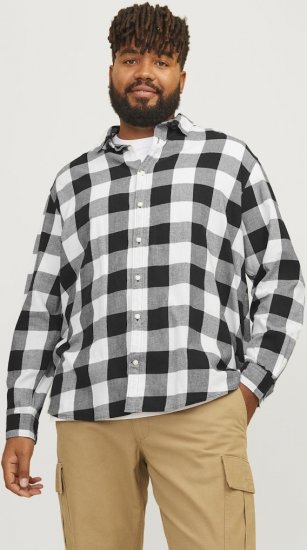 Jack & Jones Gingham L/S Shirt Whisper White - Srajce - Moške srajce za Močnejše Postave