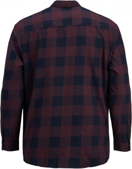 Jack & Jones Gingham L/S Shirt Dark Red - Srajce - Moške srajce za Močnejše Postave