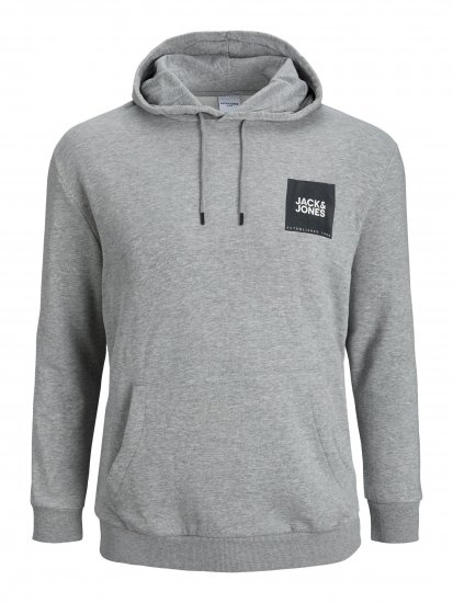 Jack & Jones JJLOCK SWEAT HOOD Grey - Puloverji & jopice - Moški Puloverji & Jopice za Močnejše Postave