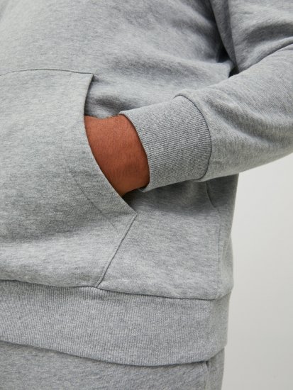 Jack & Jones JJLOCK SWEAT HOOD Grey - Puloverji & jopice - Moški Puloverji & Jopice za Močnejše Postave
