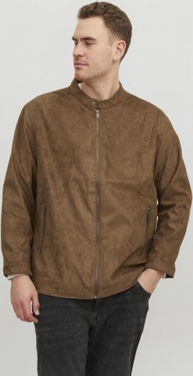 Jack & Jones Rocky Urban Rider Leather Jacket Brown - Jakne - Moške bunde za Močnejše Postave