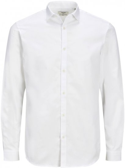 Jack & Jones CARDIFF Dress Shirt White - Srajce - Moške srajce za Močnejše Postave