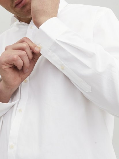 Jack & Jones CARDIFF Dress Shirt White - Srajce - Moške srajce za Močnejše Postave