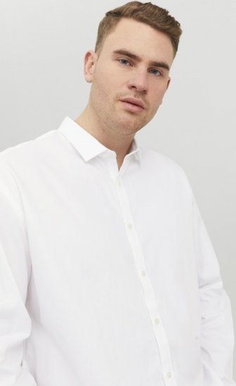 Jack & Jones CARDIFF Dress Shirt White - Srajce - Moške srajce za Močnejše Postave