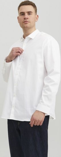 Jack & Jones CARDIFF Dress Shirt White - Srajce - Moške srajce za Močnejše Postave