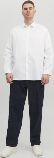 Jack & Jones CARDIFF Dress Shirt White - Srajce - Moške srajce za Močnejše Postave