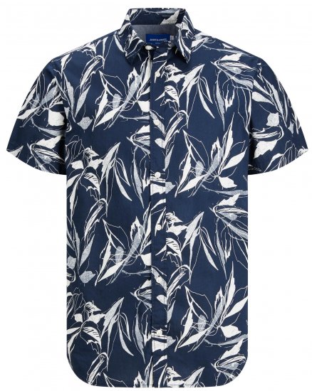 Jack & Jones JORCRAYON AOP Shirt Navy - Srajce - Moške srajce za Močnejše Postave