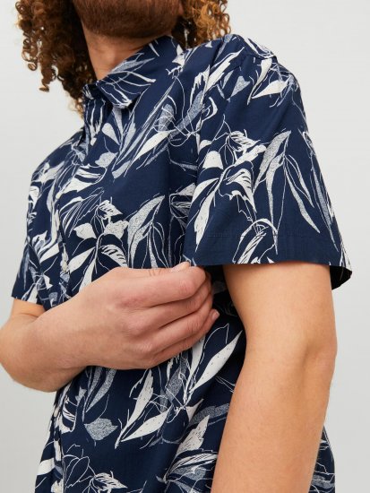 Jack & Jones JORCRAYON AOP Shirt Navy - Srajce - Moške srajce za Močnejše Postave