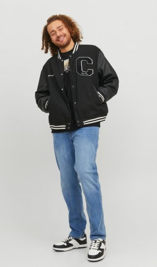 Jack & Jones JORCOLLEGE Bomber Jacket Black - Jakne - Moške bunde za Močnejše Postave
