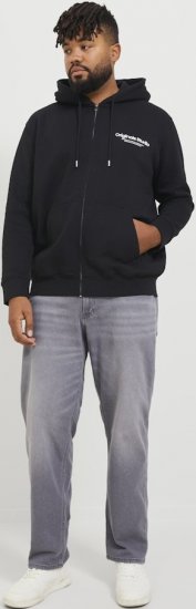 Jack & Jones ESTERBRO Zip Hoodie Black - Puloverji & jopice - Moški Puloverji & Jopice za Močnejše Postave