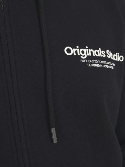 Jack & Jones ESTERBRO Zip Hoodie Black - Puloverji & jopice - Moški Puloverji & Jopice za Močnejše Postave