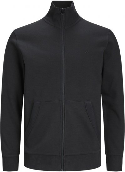 Jack & Jones PAULOS Turtleneck Zip Sweatshirt Black - Puloverji & jopice - Moški Puloverji & Jopice za Močnejše Postave