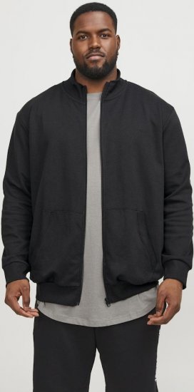 Jack & Jones PAULOS Turtleneck Zip Sweatshirt Black - Puloverji & jopice - Moški Puloverji & Jopice za Močnejše Postave