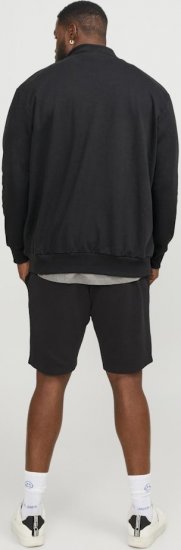 Jack & Jones PAULOS Turtleneck Zip Sweatshirt Black - Puloverji & jopice - Moški Puloverji & Jopice za Močnejše Postave