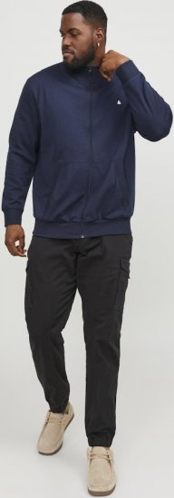 Jack & Jones PAULOS Turtleneck Zip Sweatshirt Navy Blazer - Puloverji & jopice - Moški Puloverji & Jopice za Močnejše Postave