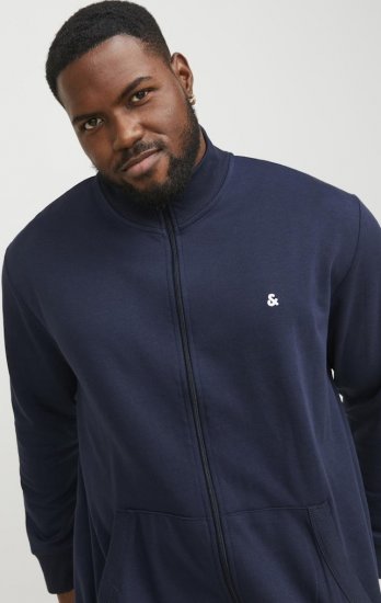 Jack & Jones PAULOS Turtleneck Zip Sweatshirt Navy Blazer - Puloverji & jopice - Moški Puloverji & Jopice za Močnejše Postave