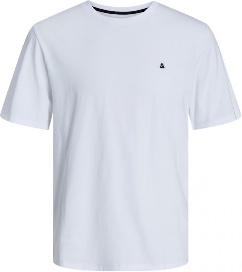 Jack & Jones PAULOS T-Shirt White - Kratke Majice - Moške kratke majice za močnejše postave