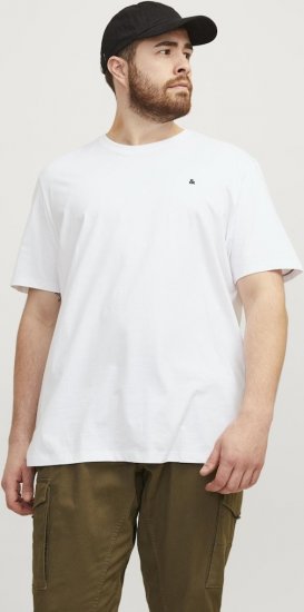 Jack & Jones PAULOS T-Shirt White - Kratke Majice - Moške kratke majice za močnejše postave