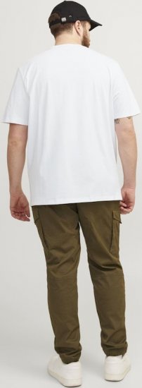 Jack & Jones PAULOS T-Shirt White - Kratke Majice - Moške kratke majice za močnejše postave