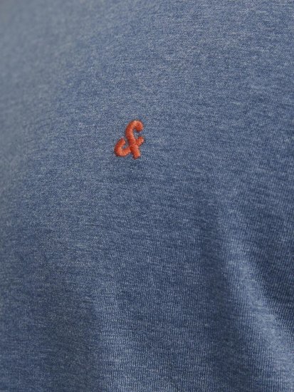 Jack & Jones PAULOS T-Shirt Denim Blue - Kratke Majice - Moške kratke majice za močnejše postave