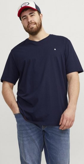 Jack & Jones PAULOS T-Shirt Navy Blazer - Kratke Majice - Moške kratke majice za močnejše postave