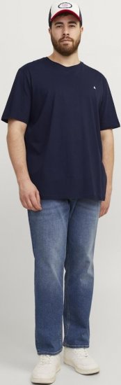 Jack & Jones PAULOS T-Shirt Navy Blazer - Kratke Majice - Moške kratke majice za močnejše postave