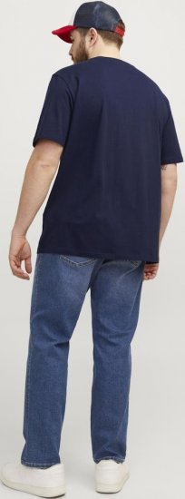 Jack & Jones PAULOS T-Shirt Navy Blazer - Kratke Majice - Moške kratke majice za močnejše postave