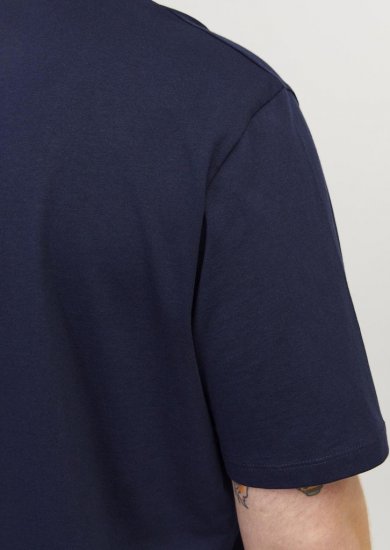 Jack & Jones PAULOS T-Shirt Navy Blazer - Kratke Majice - Moške kratke majice za močnejše postave