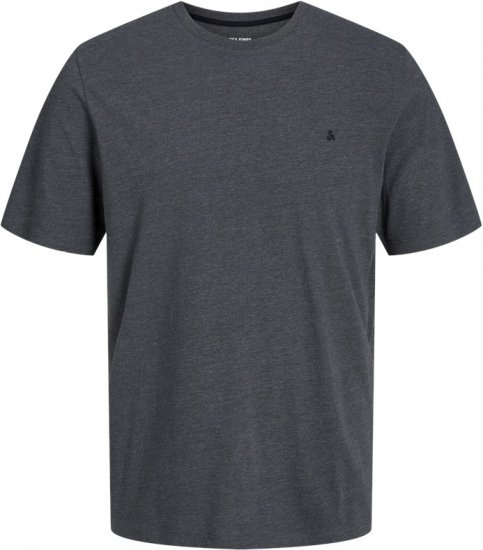 Jack & Jones PAULOS T-Shirt Dark Grey Melange - Kratke Majice - Moške kratke majice za močnejše postave