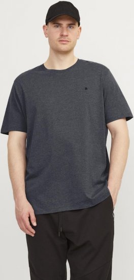 Jack & Jones PAULOS T-Shirt Dark Grey Melange - Kratke Majice - Moške kratke majice za močnejše postave