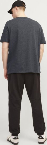 Jack & Jones PAULOS T-Shirt Dark Grey Melange - Kratke Majice - Moške kratke majice za močnejše postave