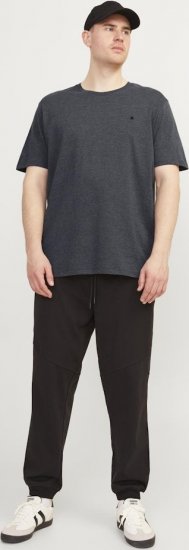 Jack & Jones PAULOS T-Shirt Dark Grey Melange - Kratke Majice - Moške kratke majice za močnejše postave