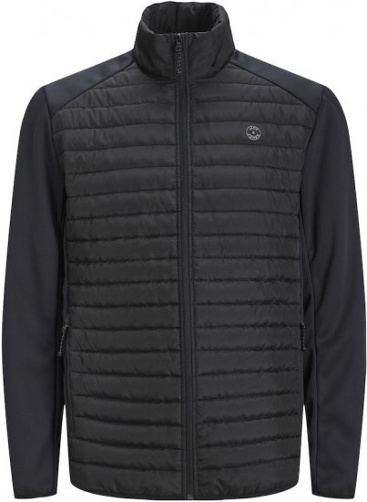 Jack & Jones MULTI SET-IN Sleeves Quilted Jacket With Collar Black - Jakne - Moške bunde za Močnejše Postave