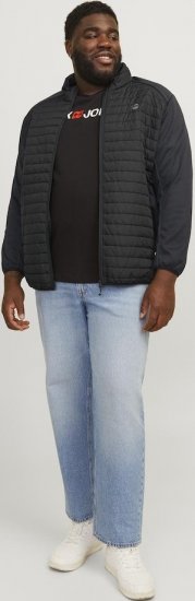 Jack & Jones MULTI SET-IN Sleeves Quilted Jacket With Collar Black - Jakne - Moške bunde za Močnejše Postave