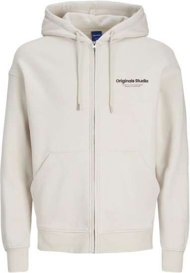 Jack & Jones ESTERBRO Zip Hoodie Light Grey - Puloverji & jopice - Moški Puloverji & Jopice za Močnejše Postave