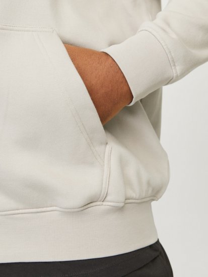 Jack & Jones ESTERBRO Zip Hoodie Light Grey - Puloverji & jopice - Moški Puloverji & Jopice za Močnejše Postave