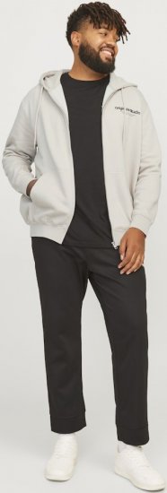 Jack & Jones ESTERBRO Zip Hoodie Light Grey - Puloverji & jopice - Moški Puloverji & Jopice za Močnejše Postave