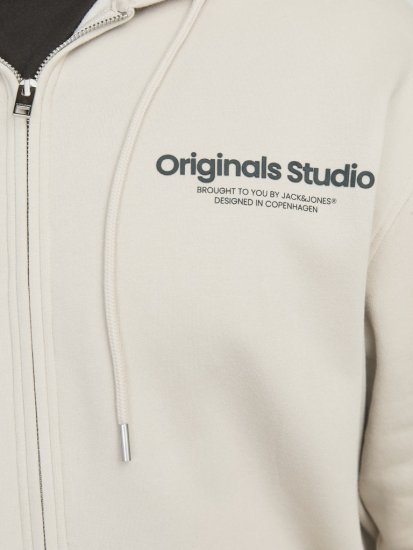 Jack & Jones ESTERBRO Zip Hoodie Light Grey - Puloverji & jopice - Moški Puloverji & Jopice za Močnejše Postave