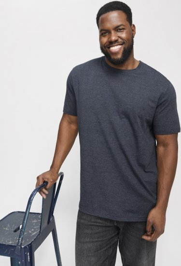 Jack & Jones ORGANIC T-Shirt Navy Blazer/Melange - Kratke Majice - Moške kratke majice za močnejše postave