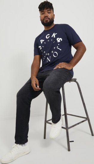 Jack & Jones GLENN FOX GE 147 Jeans Black Denim - Kavbojke & hlače - Moške Kavbojke in Hlače za Močnejše Postave