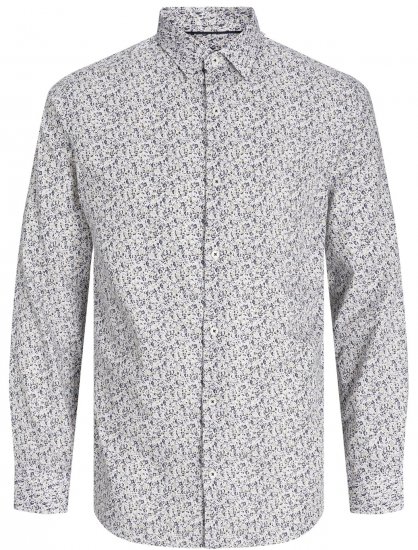 Jack & Jones JPRBLANORDIC LS Shirt White - Srajce - Moške srajce za Močnejše Postave