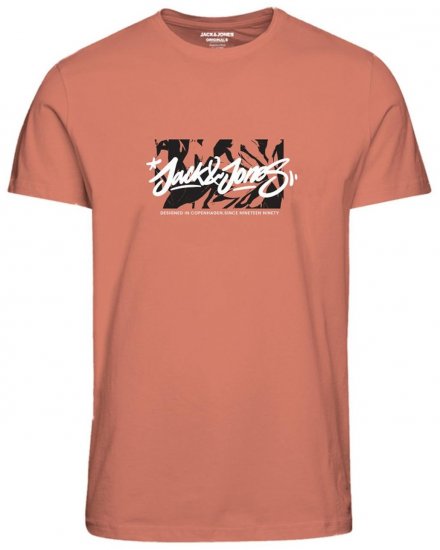 Jack & Jones JORSEQUOIA T-Shirt Canyon Sunset - Kratke Majice - Moške kratke majice za močnejše postave