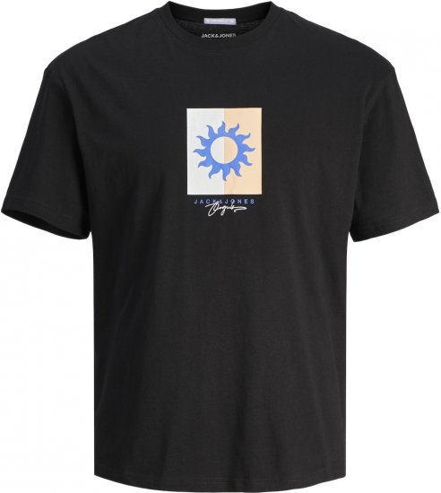 Jack & Jones JORMARBELLA BRANDING TEE SS Black - Kratke Majice - Moške kratke majice za močnejše postave