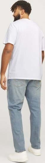 Jack & Jones JJELOGO O-Neck T-Shirt White - Kratke Majice - Moške kratke majice za močnejše postave