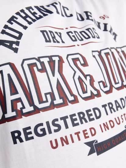 Jack & Jones JJELOGO O-Neck T-Shirt White - Kratke Majice - Moške kratke majice za močnejše postave