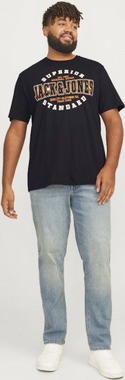 Jack & Jones LOGO O-Neck T-Shirt Black - Kratke Majice - Moške kratke majice za močnejše postave